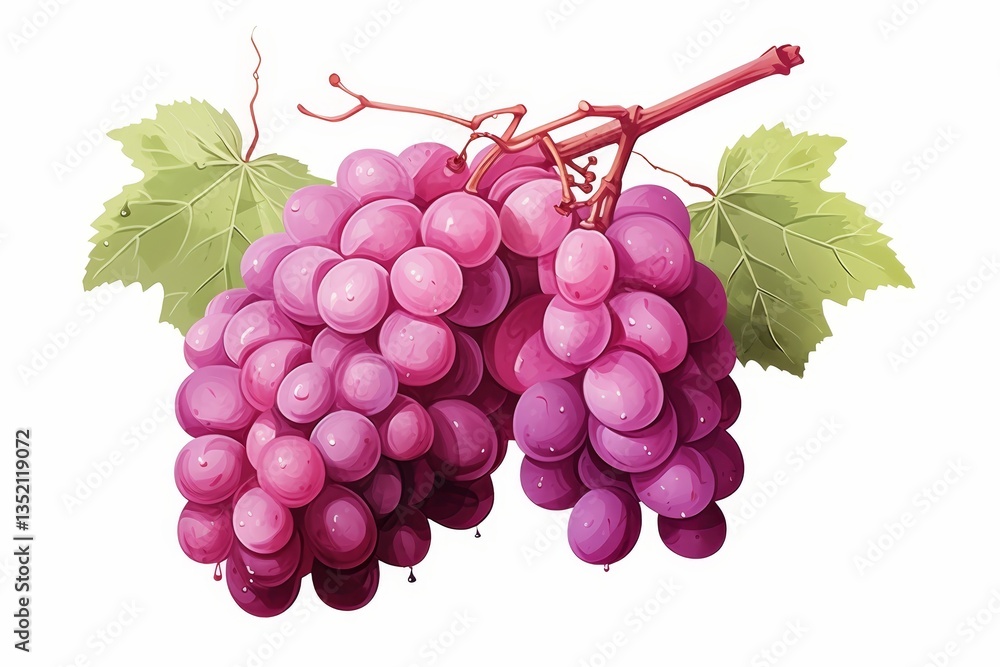 Fototapeta premium Minimalist logo design showcasing an isolated bunch of grapes against a pristine white background