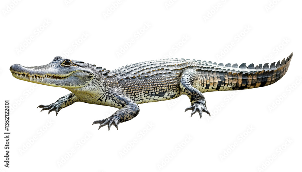 Naklejka premium Crocodile, full body, on Png Format and Transparent Background