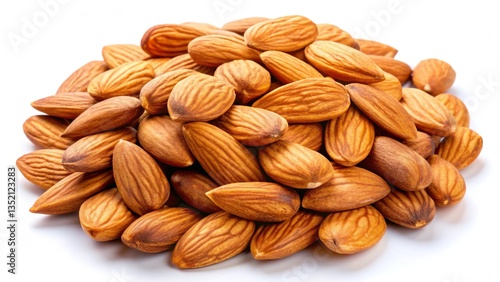 almonds on white background