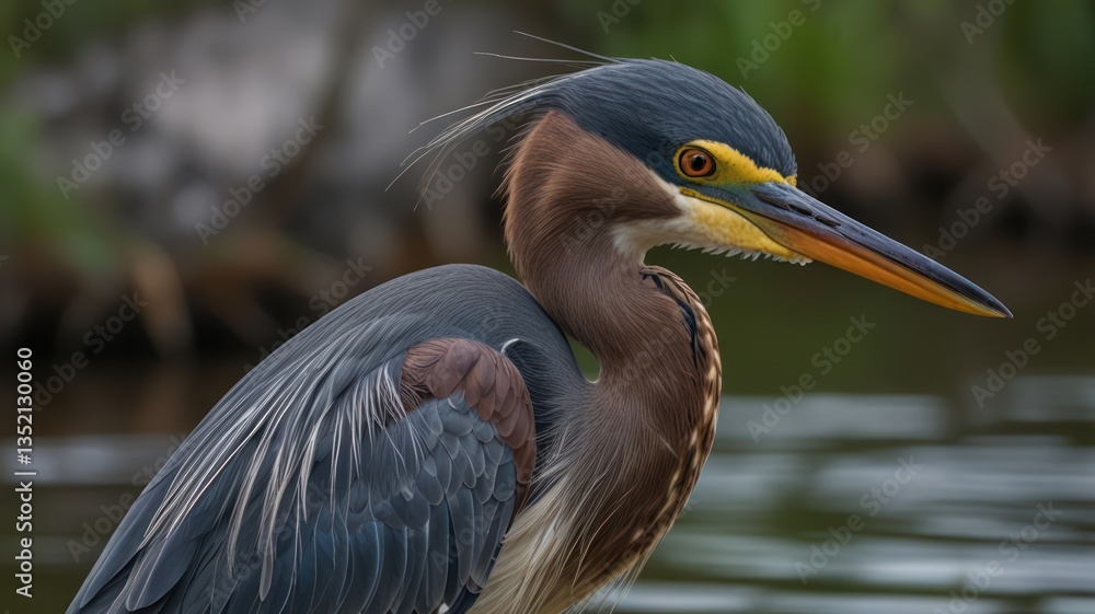 Fototapeta premium Heron portrait, serene pose