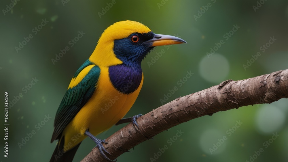 Obraz premium Colorful bird perched on a branch