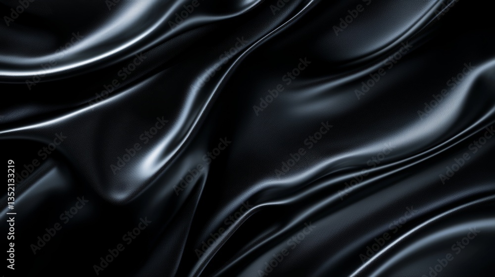 Fototapeta premium Smooth black texture with elegant curves.