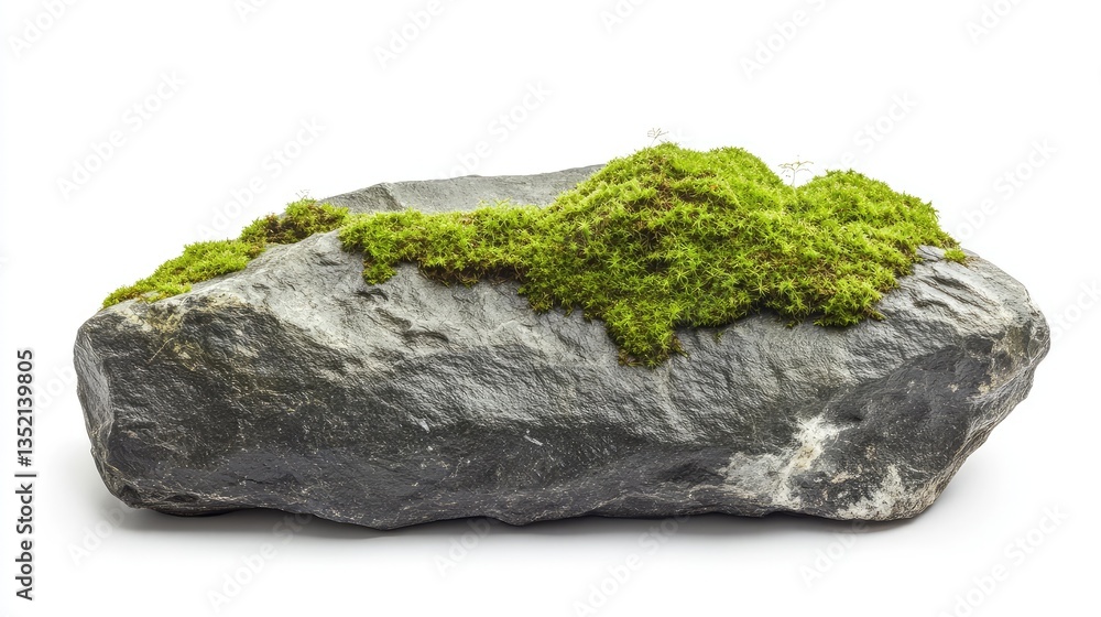 Unique Natural Stone with Lush Green Moss, Showcasing Nature's Beauty in a Serene, Earthy Setting Perfect for Landscape and Eco-Friendly Themes Unique Natural Stone with Lush Green Moss, Showcasing Nature's Beauty in a Serene, Earthy Setting Perfect for Landscape and Eco-Friendly Themes