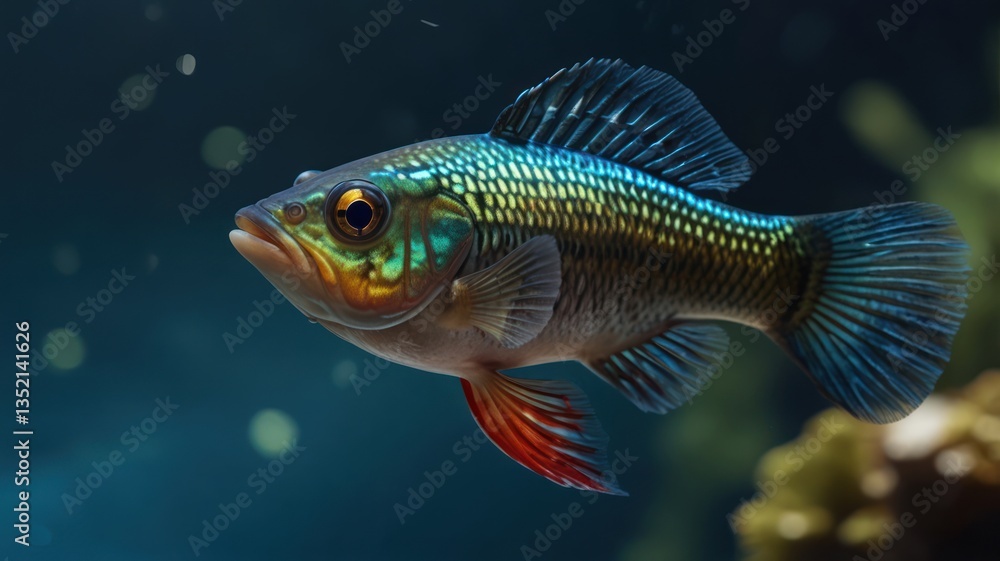 Fototapeta premium Vibrant fish in an aquarium