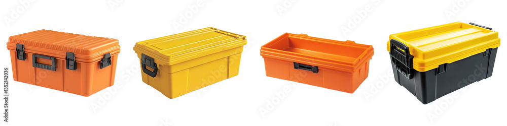 Plastic tool box isolated on transparent background. PNG , Set of Plastic tool box isolated on transparent background. PNG , Set of