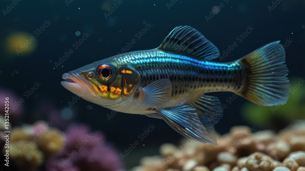 Fish in aquarium, profile view Fish in aquarium, profile view