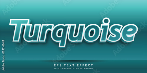 turquoise 3d editable text effect