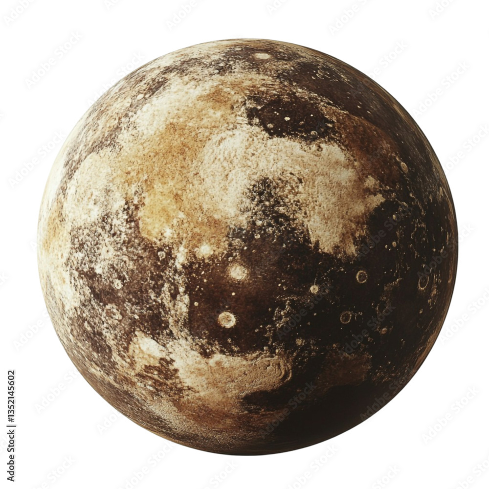 Naklejka premium Pluto Dwarf Planet Surface Texture Brown Tones Space Exploration