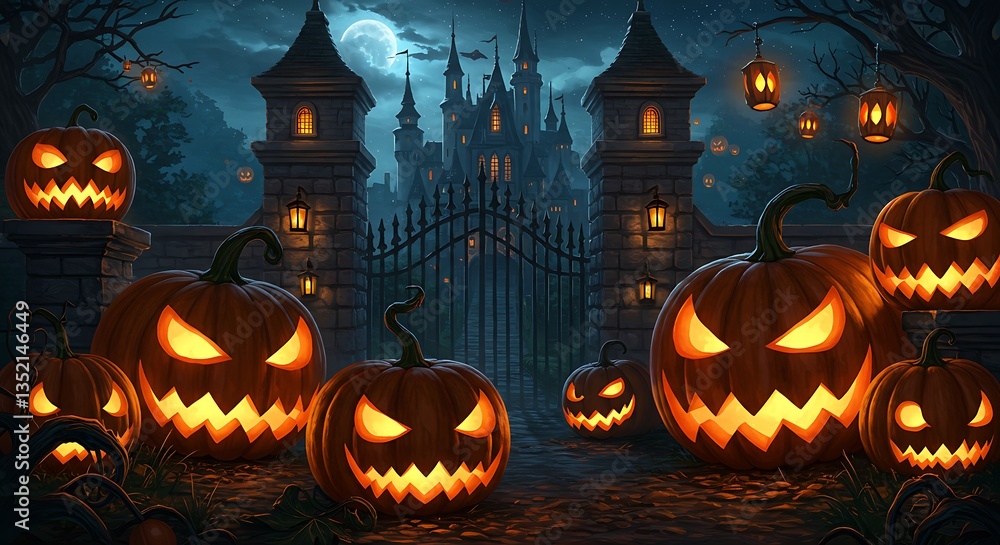 Halloween pumpkin in the night Halloween pumpkin in the night
