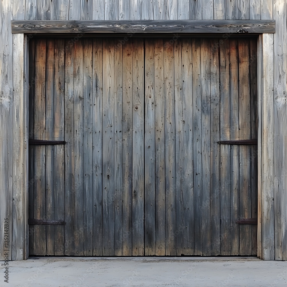 A weathered wooden door in a barn featuring a classic latch and distinctive grain pattern evoking rustic aesthetics A weathered wooden door in a barn featuring a classic latch and distinctive grain pattern evoking rustic aesthetics
