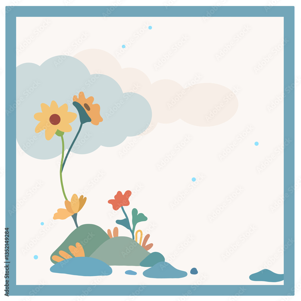 Fototapeta premium frame with flowers