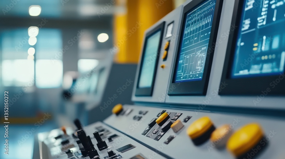 Fototapeta premium Industrial Control Panel: Advanced Technology in Manufacturing