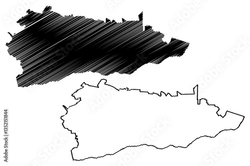 Calarasi County (Administrative divisions of Romania, Sud - Muntenia development region) map vector illustration, scribble sketch Calarasi map