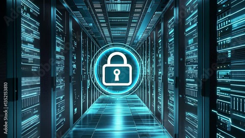 Exploring a high tech data center with secure storage solutions featuring advanced digital locks and sleek architecture