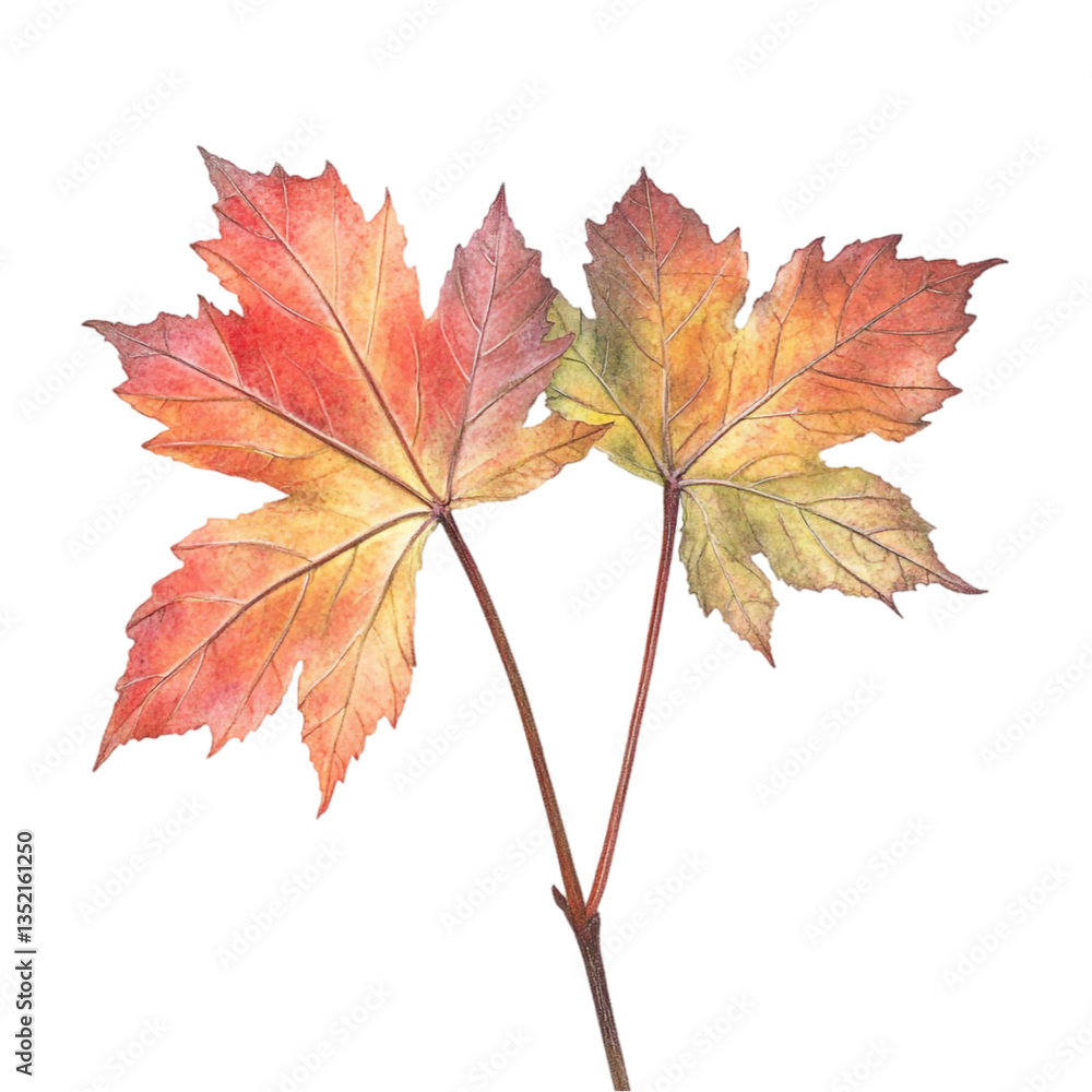 Fototapeta premium Autumn Maple Leaves Abstract Art Red Orange Yellow Brown Colors