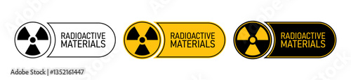 vector radioactive sign icons isolated