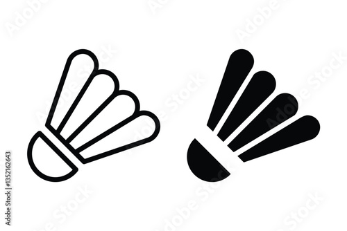 Badminton ball icon set. sport sign. vector illustration
