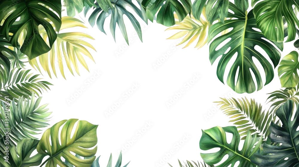 Tropical Leaf Border Design Tropical Leaf Border Design