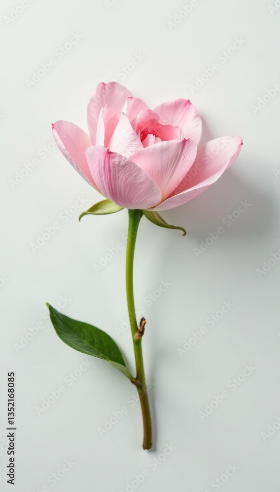 Delicate bloom isolated on a crisp white surface, bloom, simple, pure Delicate bloom isolated on a crisp white surface, bloom, simple, pure