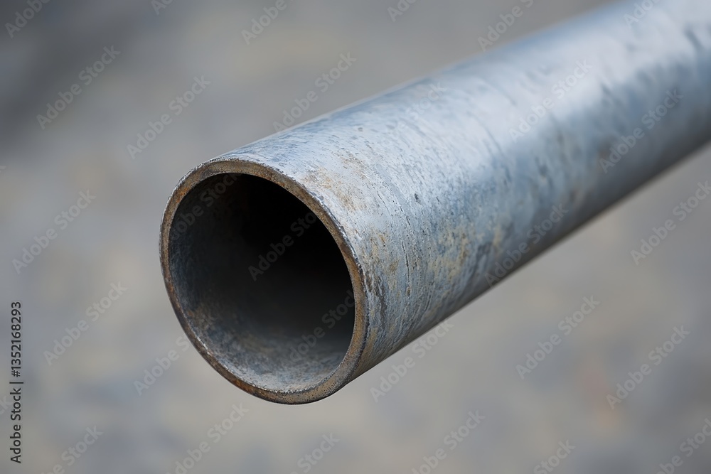 A close up photograph showing a cylindrical metallic pipe end A close up photograph showing a cylindrical metallic pipe end