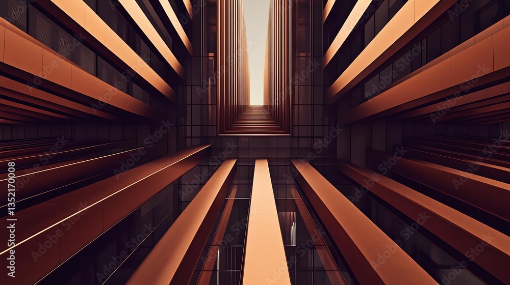 Naklejka premium Modern Architectural Design with Dramatic Lines and Perspective