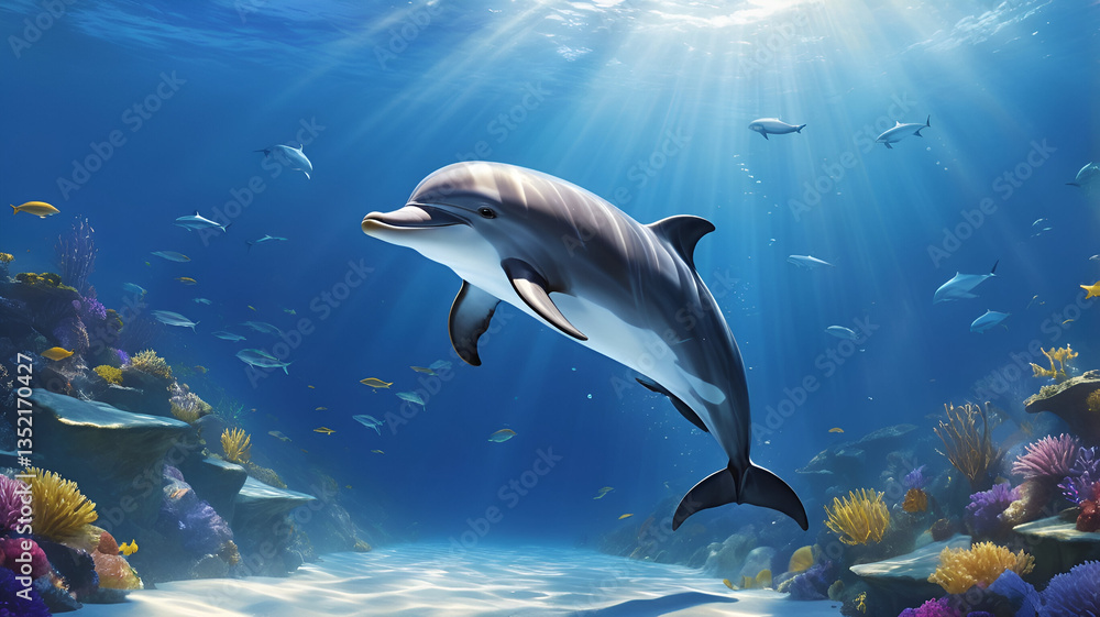Obraz premium dolphins in the sea ai