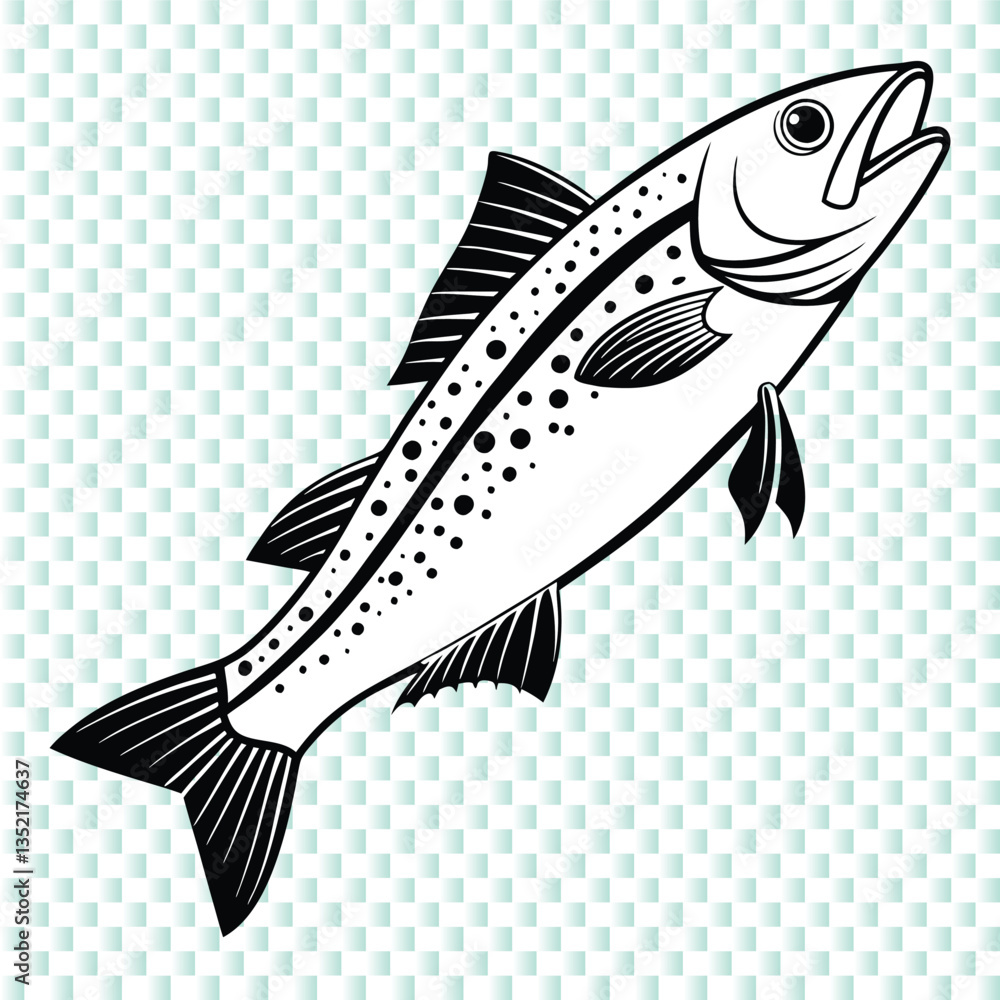 Fototapeta premium Haddock Fish Vector Image