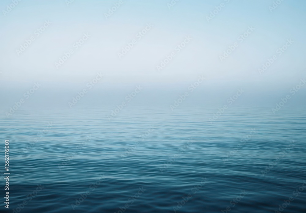 Calm Ocean Water with Fog and Sky Minimalist Seascape Photo Calm Ocean Water with Fog and Sky Minimalist Seascape Photo
