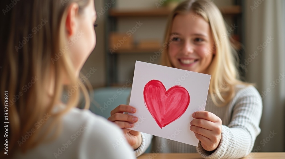 Celebrating mother's day with heartfelt art home photo warm atmosphere joyful bond Celebrating mother's day with heartfelt art home photo warm atmosphere joyful bond