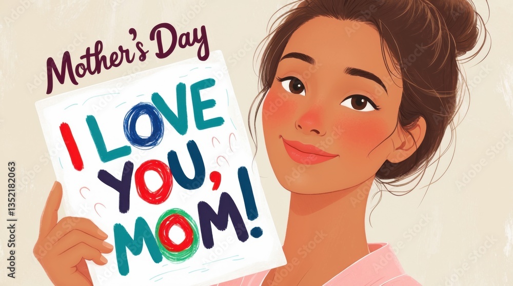 Celebrating mother's day with heartfelt messages home digital art warm uplifting concept Celebrating mother's day with heartfelt messages home digital art warm uplifting concept