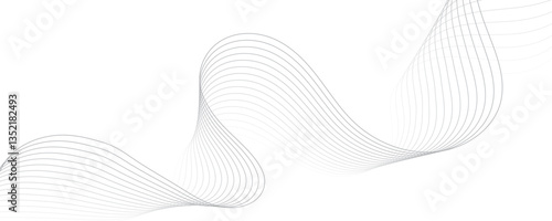 Abstract gray wave dynamic curve lines background. Energy technology concept modern backdrop design for business, presentation, banner.