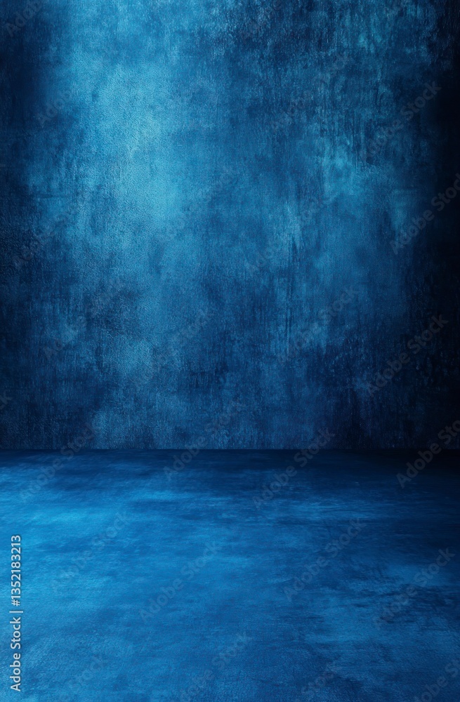 Blue Concrete Room with Textured Wall and Moody Lighting Effect Blue Concrete Room with Textured Wall and Moody Lighting Effect