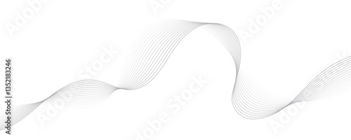 Abstract gray wave dynamic curve lines background. Energy technology concept modern backdrop design for business, presentation, banner.