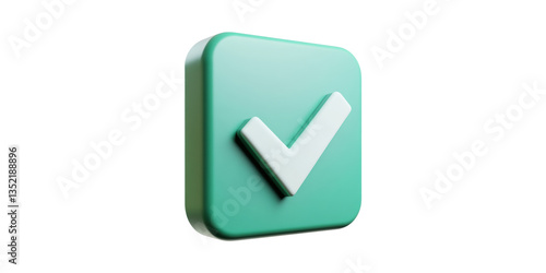 Free Download 3D Green Check Mark Icon. Symbol Of Approval And Confirmation In Digital Design Isolated On Transparent Background - GFXLoad