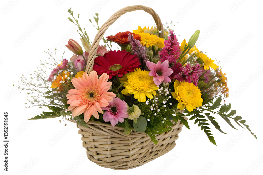 Fototapeta premium A flowers of basket on transparent background