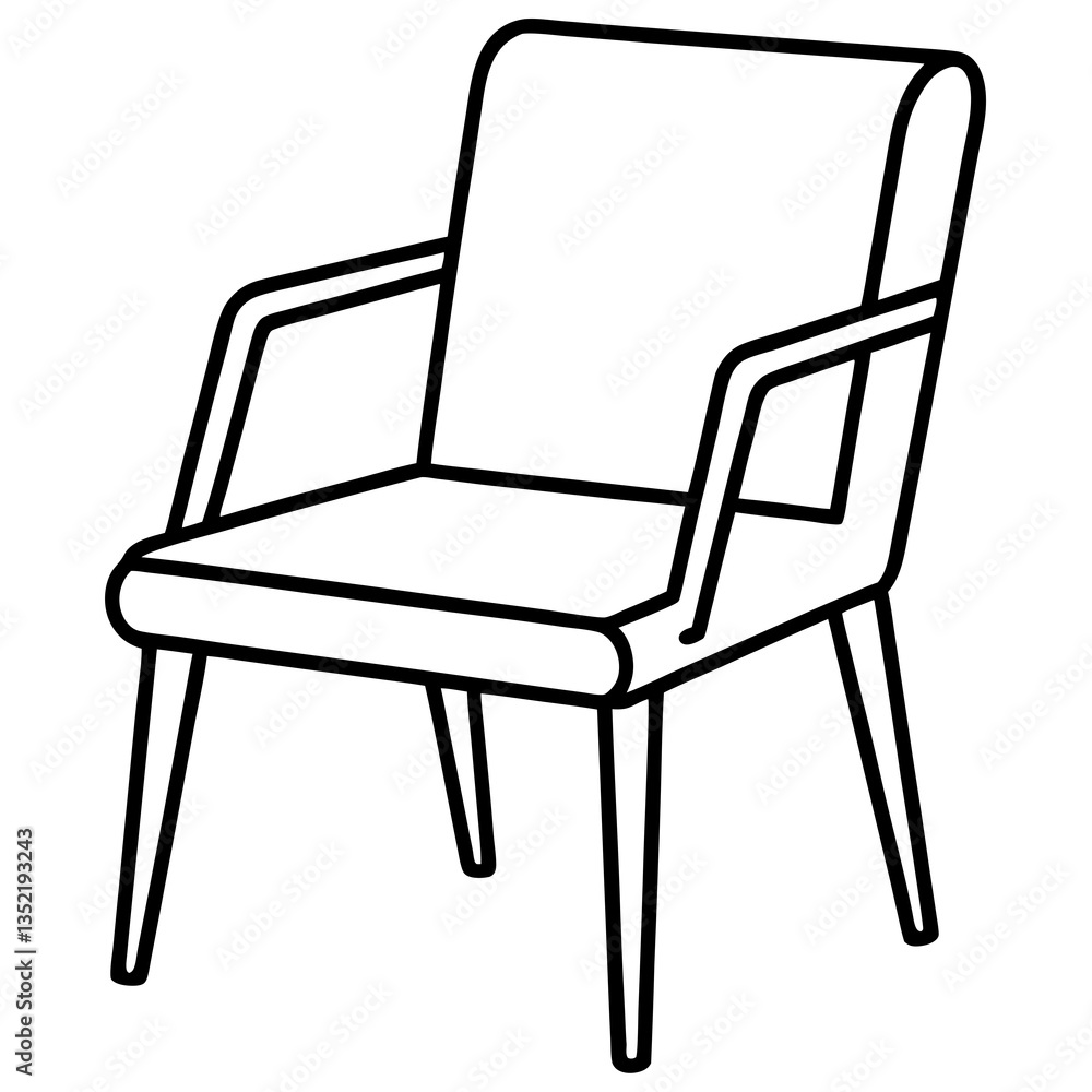 Classic Chair in Minimalist Line Art Classic Chair in Minimalist Line Art