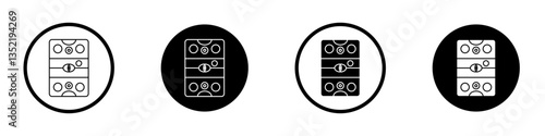 Air hockey icon editable vector set