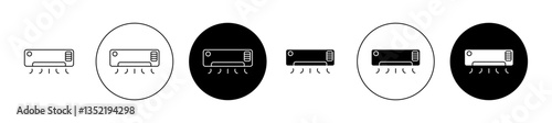 AC unit icon editable vector set