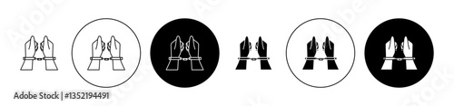 Arrested icon editable vector set