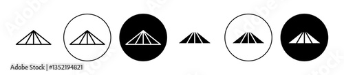 Bamboo hat icon editable vector set