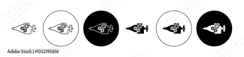 car gearbox icon editable vector set