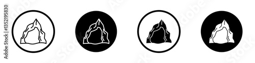 cave icon editable vector set