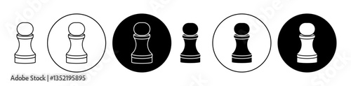 Chess pawn icon editable vector set