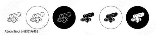 Cucumber icon editable vector set