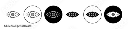 Diabetes eye icon editable vector set