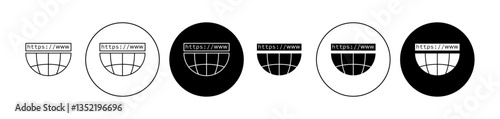 Domains icon editable vector set