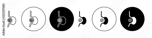 Esophageal cancer icon editable vector set