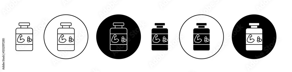 Fitness supplement icon editable vector set Fitness supplement icon editable vector set