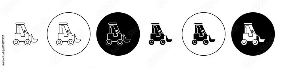 Front Loader truck icon editable vector set Front Loader truck icon editable vector set