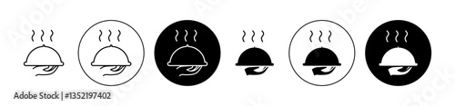 Food platter serving icon editable vector set